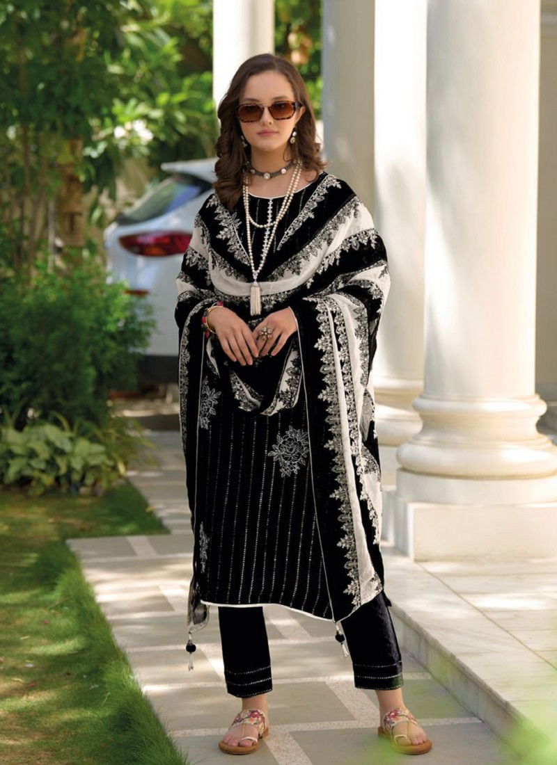 Black - White Noor Heavy Pakistani Readymade Suits Catalog